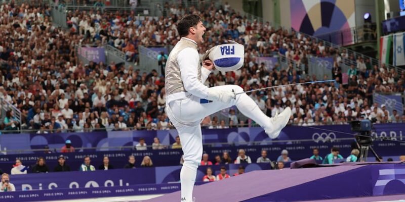 Le gendarme Maxime Pauty a fait le show et permis aux Français d'arracher la médaille de bronze (photo CNOSF / KMSP)
